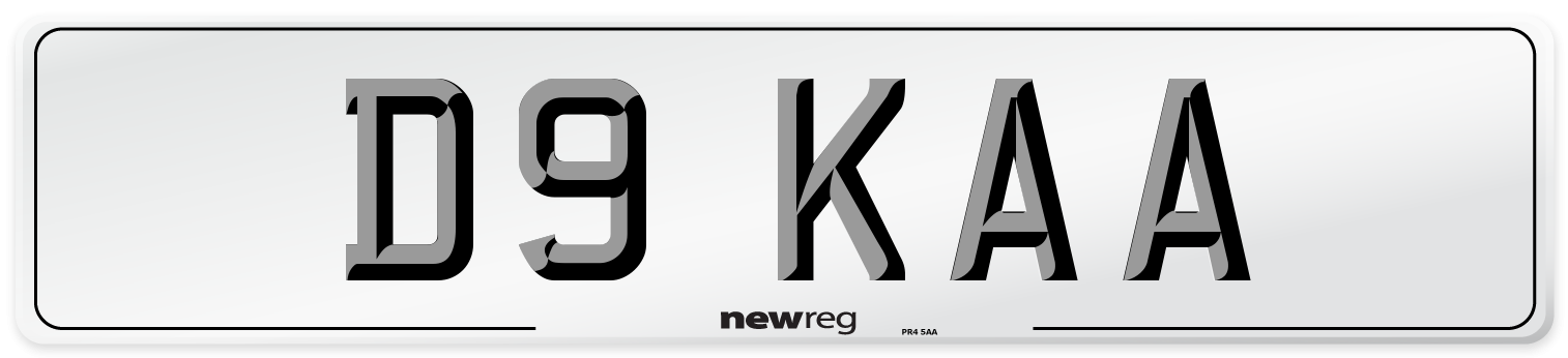 D9 KAA Number Plate from New Reg